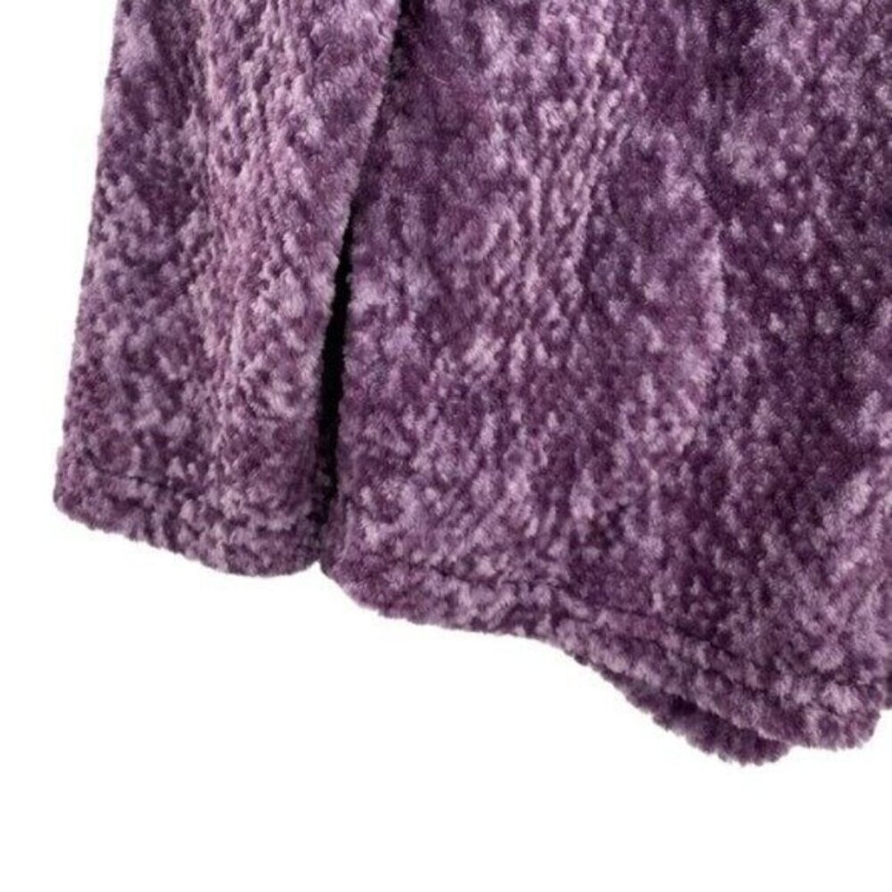 Stan Herman Womens Purple Fuzzy Fleece Zip Up Jacket - Picture 5 of 10